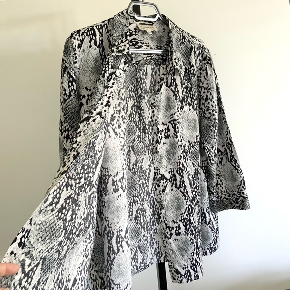 Oversized Jones New York linen reptile shirt - Picture 2 of 8